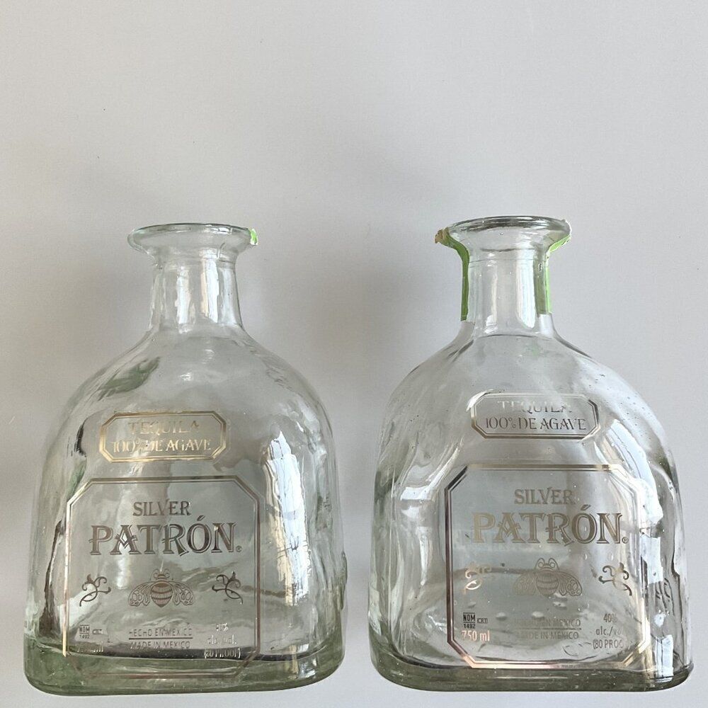 DIY 2 Patron Silver Tequila Bottles Crafting  Gifts Heavy Duty 750ml